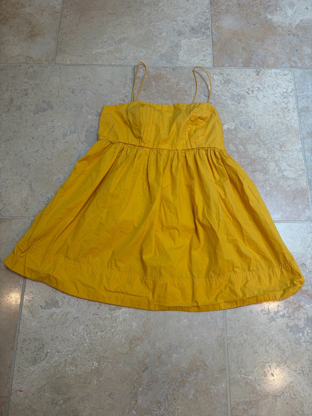 Anthropologie Maeve Mustard Yellow Smocked Top